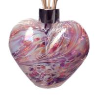 Amelia Art Glass White, Pink, Violet Crackled Heart Reed Diffuser Extra Image 1 Preview